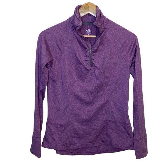 Umbro Purple 1/4 Zip Pullover Workout Top - Picture 1 of 6